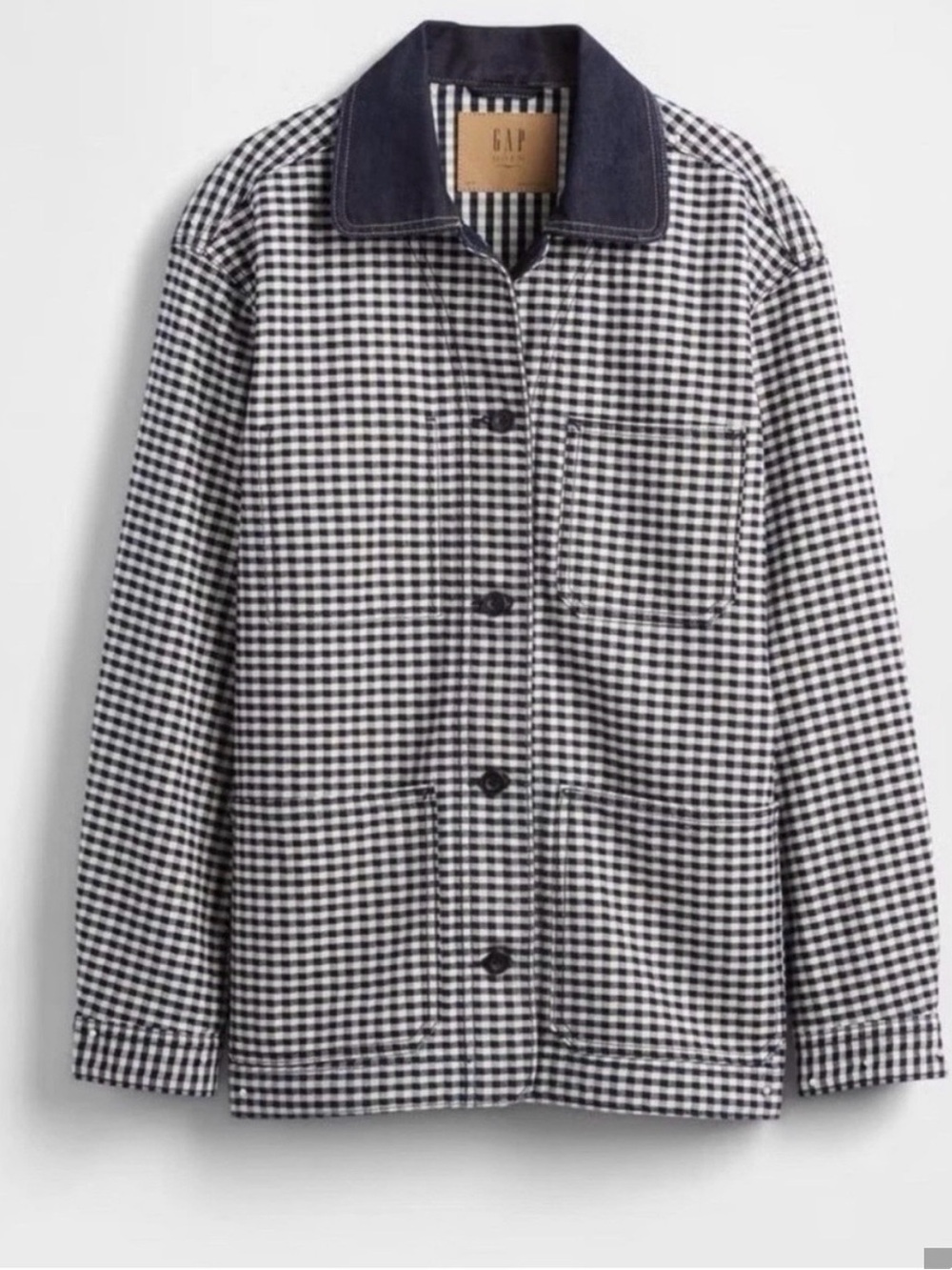 GAP x DOEN Denim Jacket with Black and White Gingham